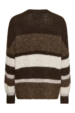 Online JDY zoey Life L/S On Colorblock Pull Knt 4989278 Chocolate Torte Shitake/ Birch Mel/ Chateau Gray
