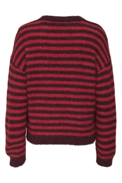 New JDY zoey Life L/S On Dropsh Pull Knt 4838040 Maroon Banner Salsa