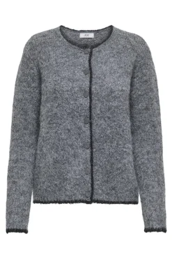 JDY zoey Life L/S O-Neck Cardigan Knt 4838099 Dark Grey Melange W. Black Binder