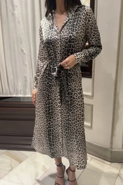 Online Karmamia Jean Dress 2123 Nude Leopard
