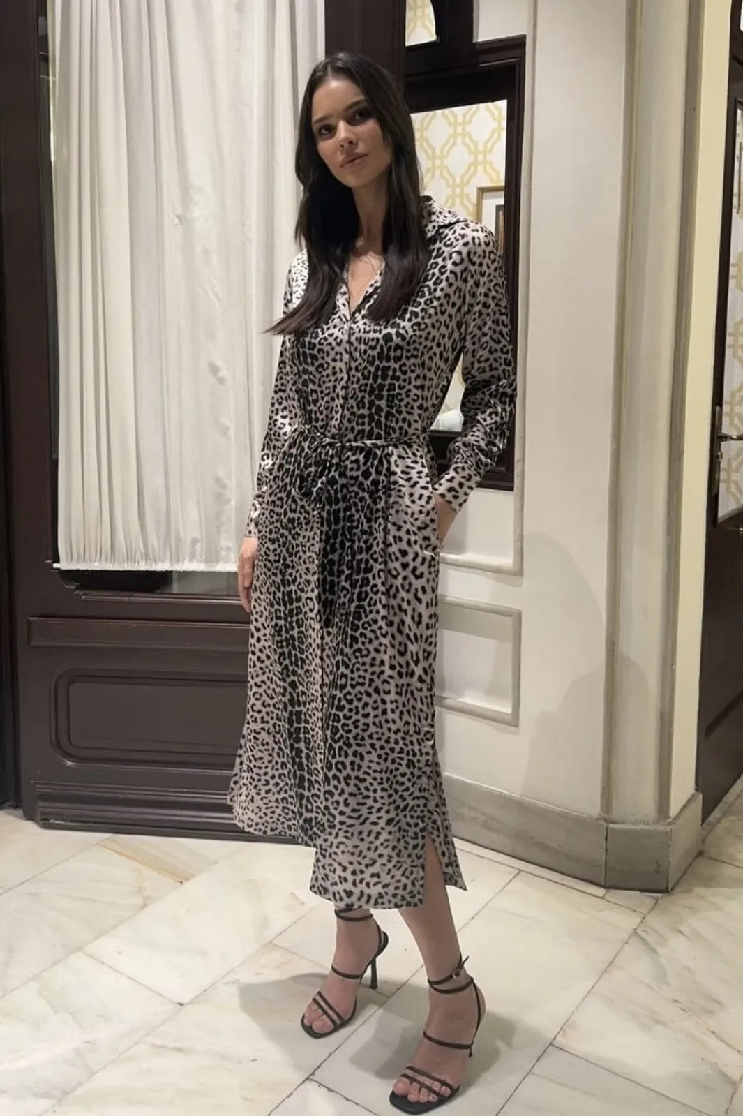 Online Karmamia Jean Dress 2123 Nude Leopard
