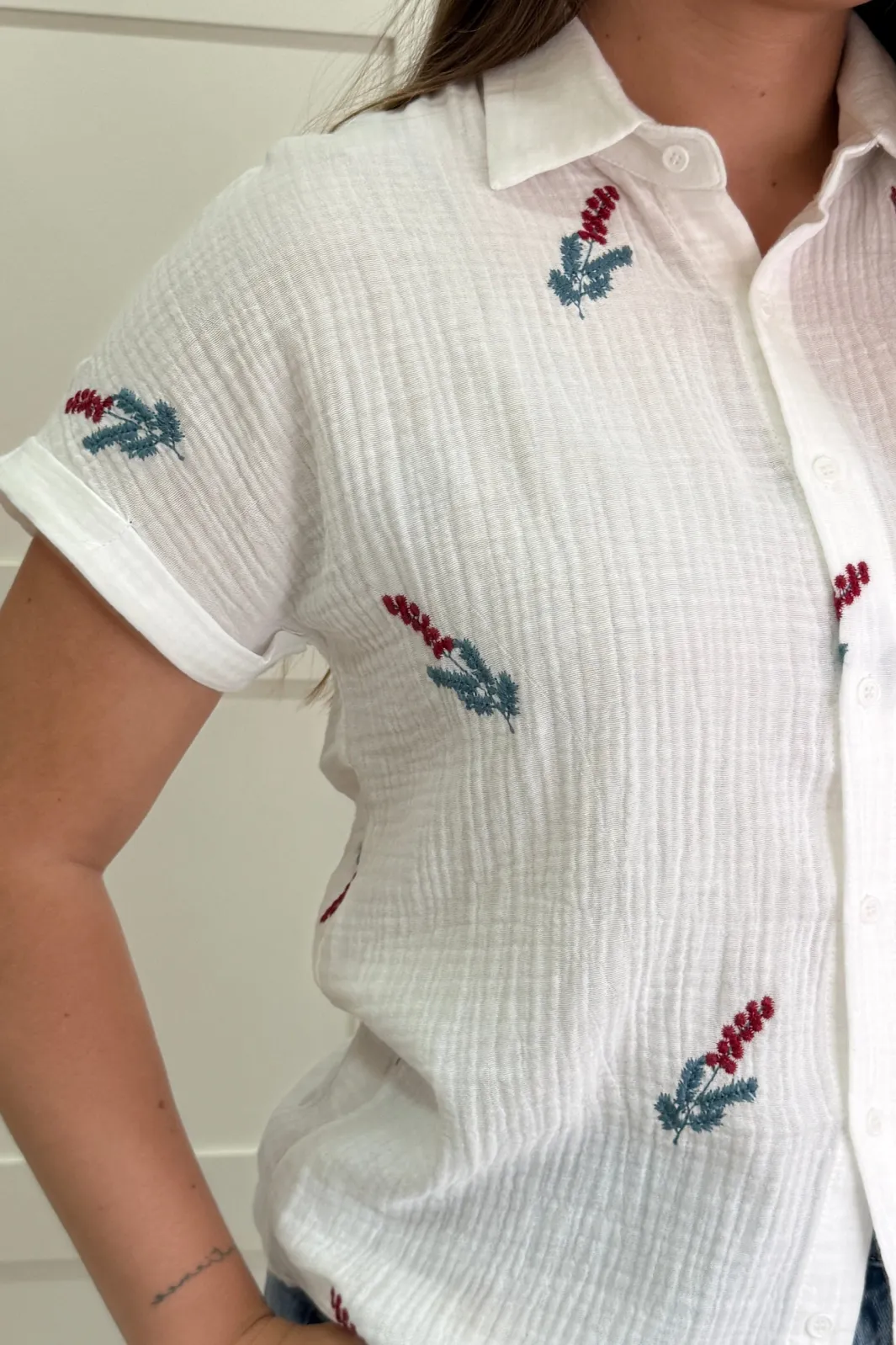 Outlet A-bee Jeanne Skjorte White