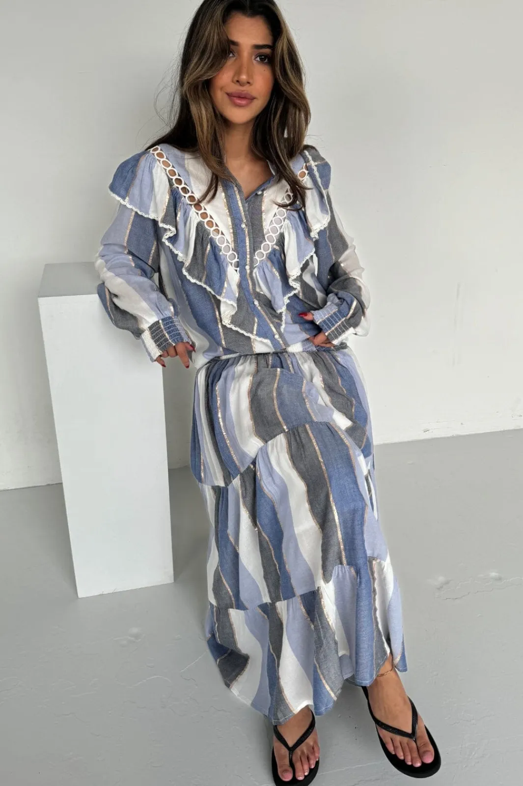 Sale Continue Jill 14784 Blue Stripe