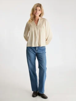 Sale Neo Noir Jill Smooth Satin Blouse Champagne