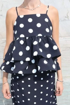 Sale Cras Joselle Top CE1038 8140 Black Polka Grande