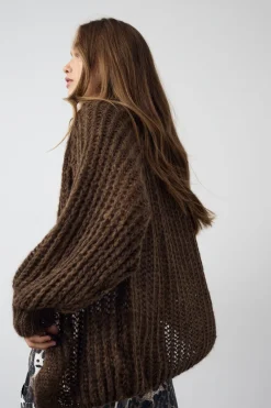 Best Noella Joseph Knit Cardigan 1286 Chocolate Melange