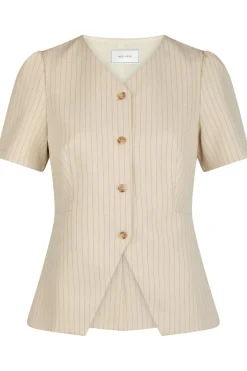 Clearance Neo Noir Jules Pinstriped Blouse 164812 213