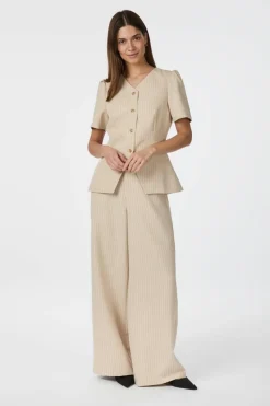 Clearance Neo Noir Jules Pinstriped Blouse 164812 213