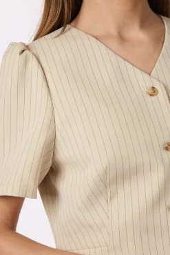 Clearance Neo Noir Jules Pinstriped Blouse 164812 213