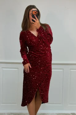 Clearance A-bee Julitta dress Burgundy
