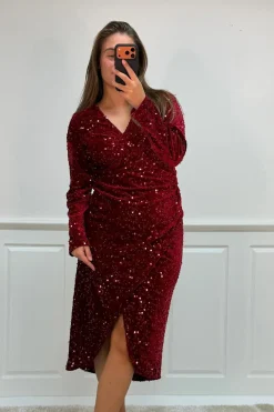 Clearance A-bee Julitta dress Burgundy