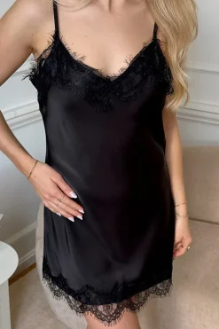 Discount BYIC Junoic Dress A25116 Black Satin
