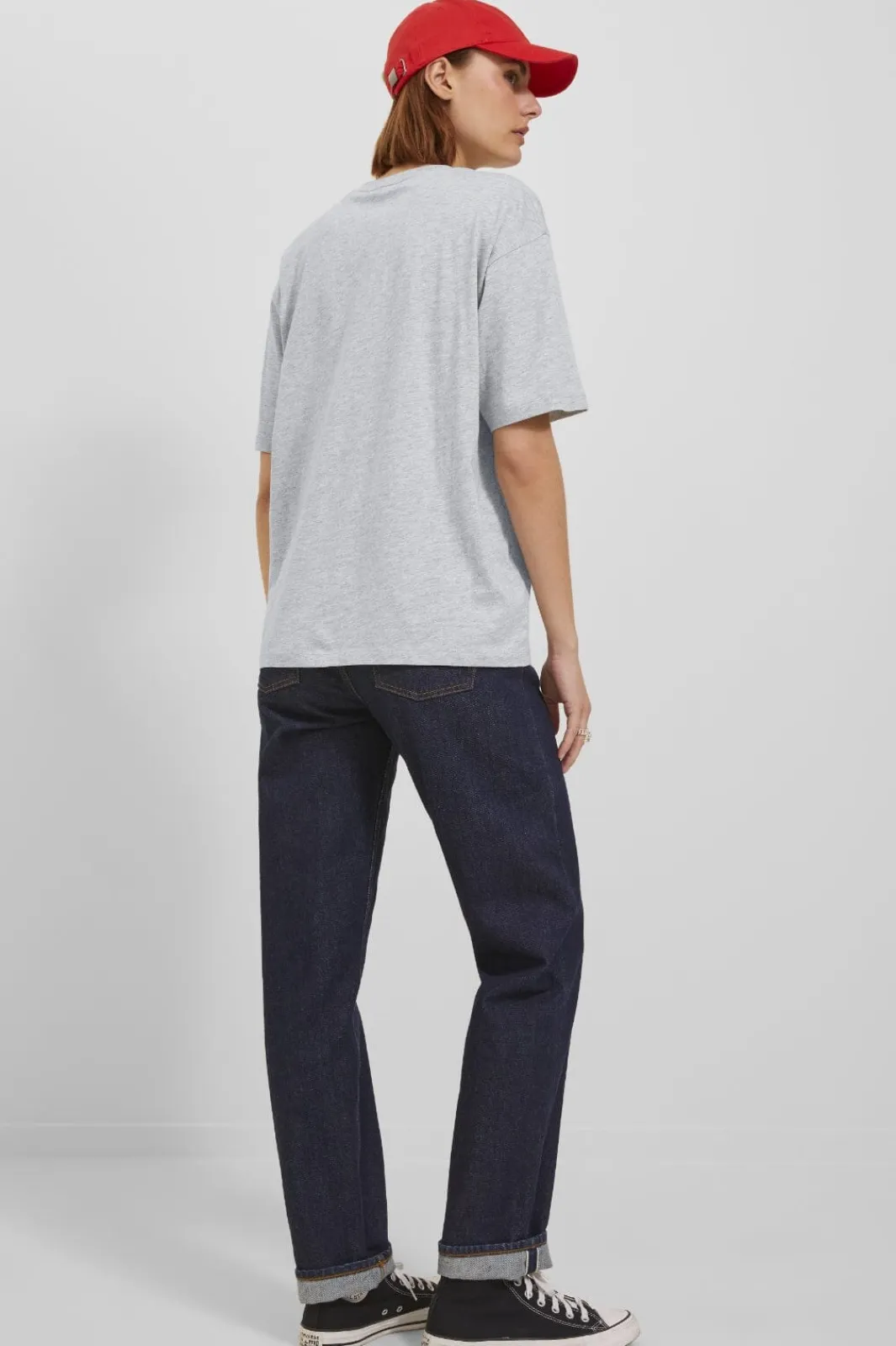 Clearance Jjxx Jxandrea Loose Ss Logo Tee 4229245 Light Grey Melange Black Jjxx Logo
