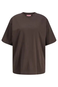 Online Jjxx Jxandrea Loose Ss Logo Tee 4943125 Seal Brown Black Logo Print