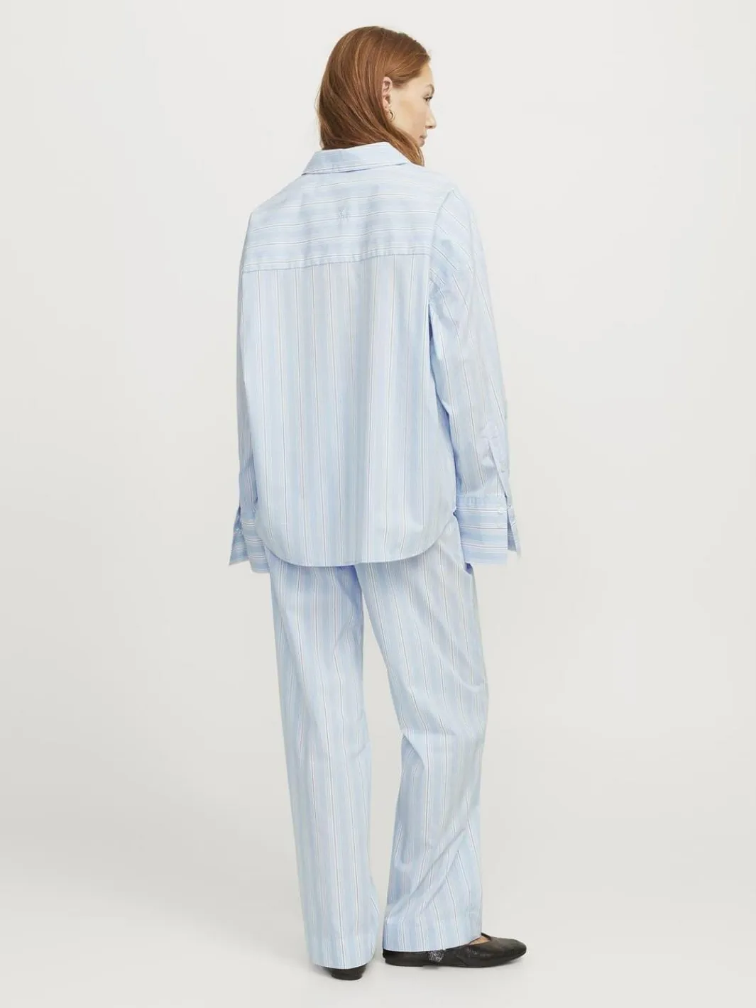 Outlet Jjxx Jxava Poplin Ls O-Size Pock Shirt Ln 4652390 Cashmere Blue Striped