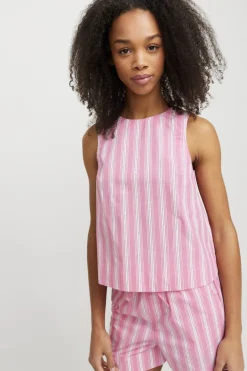 Clearance Jjxx Jxava Poplin Sl Top 4652000 Morning Glory Striped