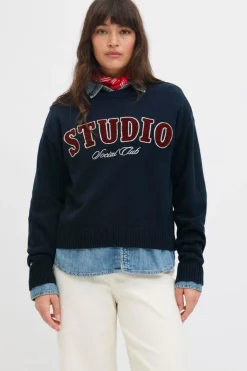 Jjxx Jxbrook Crew Neck Knit 4842271 Maritime Blue /Studio