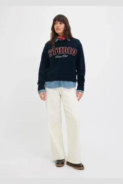 Jjxx Jxbrook Crew Neck Knit 4842271 Maritime Blue /Studio