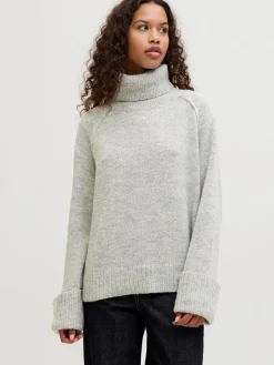 Online Jjxx Jxellinora Raglan Roll Neck Knit Ln 4815075 Light Grey Melange