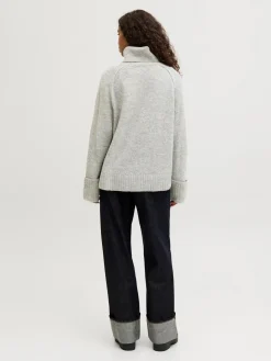 Online Jjxx Jxellinora Raglan Roll Neck Knit Ln 4815075 Light Grey Melange