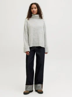 Online Jjxx Jxellinora Raglan Roll Neck Knit Ln 4815075 Light Grey Melange