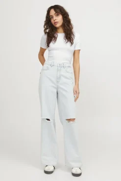 Hot Jjxx Jxfrankie Str Ss Rib Tee 4244251 Bright White