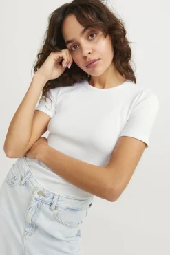 Hot Jjxx Jxfrankie Str Ss Rib Tee 4244251 Bright White