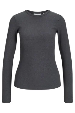 Best Jjxx Jxfreya Str Ls Rib Tee 4512554 Dark Grey Melange