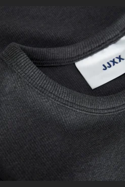 Best Jjxx Jxfreya Str Ls Rib Tee 4512554 Dark Grey Melange