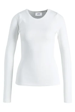 Outlet Jjxx Jxfreya Str Ls Rib Tee 3801849 Bright White
