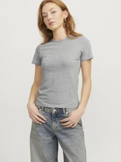 Jjxx Jxgigi Str Ss Tee 4725895 Light Grey Melange