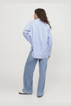 Online Jjxx Jxjamie Ls Relaxed Poplin Shirt 4101689 Navy Blazer Stripes