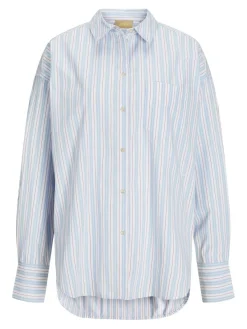 Sale Jjxx Jxjamie Ls Relaxed Poplin Shirt 4706947 Cashmere Blue Ea W. Red
