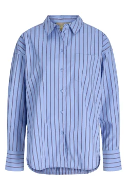 Sale Jjxx Jxjamie Ls Relaxed Poplin Shirt 4903188 Vista Blue Cabernet