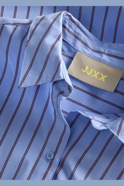 Sale Jjxx Jxjamie Ls Relaxed Poplin Shirt 4903188 Vista Blue Cabernet