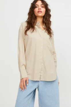 New Jjxx Jxjamie Ls Rlx Linen Blend Shirt Sn 4388900 Cement