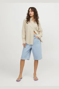 New Jjxx Jxjamie Ls Rlx Linen Blend Shirt Sn 4388900 Cement