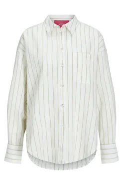 Clearance Jjxx Jxjamie Ls Rlx Linen Blend Shirt Sn 4468474 Blanc De Blanc Cornstalk