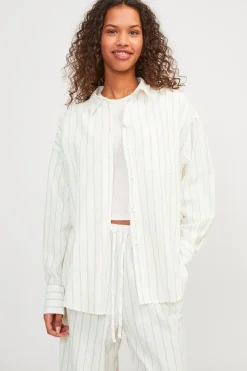 Clearance Jjxx Jxjamie Ls Rlx Linen Blend Shirt Sn 4468474 Blanc De Blanc Cornstalk