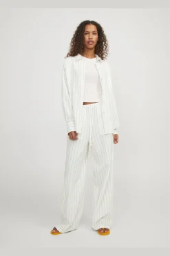 Clearance Jjxx Jxjamie Ls Rlx Linen Blend Shirt Sn 4468474 Blanc De Blanc Cornstalk