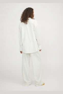 Clearance Jjxx Jxjamie Ls Rlx Linen Blend Shirt Sn 4468474 Blanc De Blanc Cornstalk