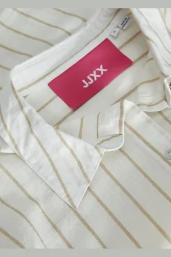Clearance Jjxx Jxjamie Ls Rlx Linen Blend Shirt Sn 4468474 Blanc De Blanc Cornstalk