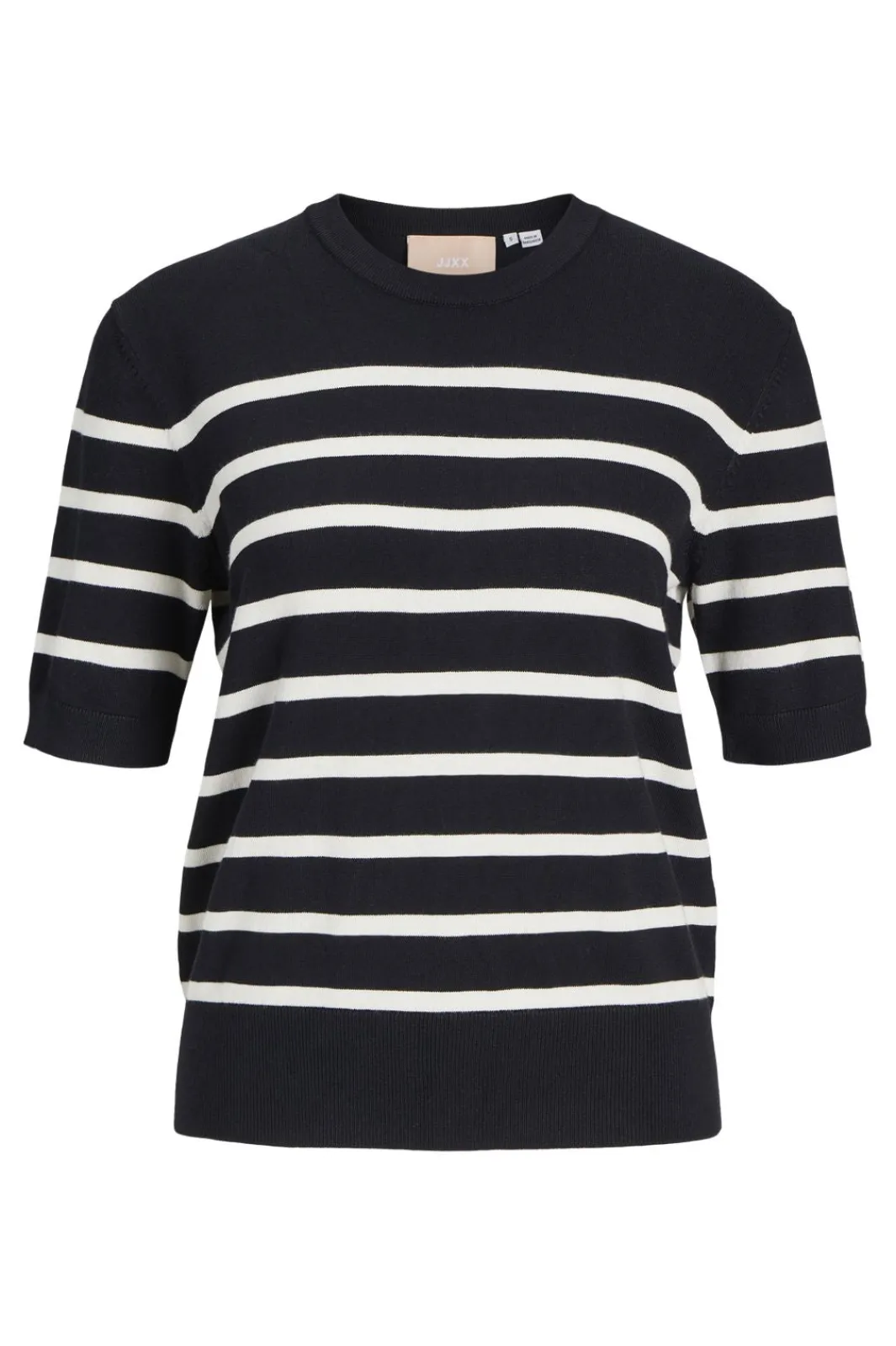 Clearance Jjxx Jxlayla Comfy Ss Knit 4480602 Black /Vanilla Ice