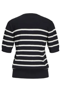 Clearance Jjxx Jxlayla Comfy Ss Knit 4480602 Black /Vanilla Ice