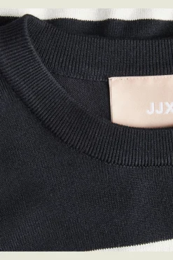Clearance Jjxx Jxlayla Comfy Ss Knit 4480602 Black /Vanilla Ice