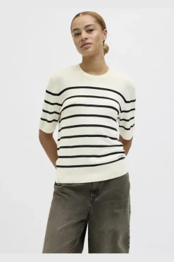 Discount Jjxx Jxlayla Comfy Ss Knit 4550749 Vanilla Ice /Black