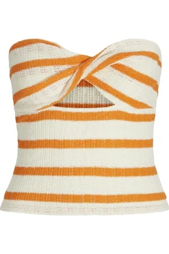 Hot Jjxx Jxlinnea Bandeau Twist Top 4759377 Persimmon Orange Vanilla Ice