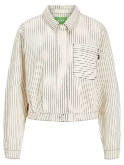 Hot Jjxx Jxmaddy Rlx Overshirt 4646529 Blanc De Blanc Black Pinstripe