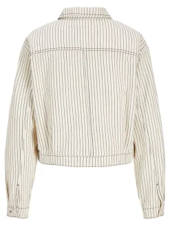 Hot Jjxx Jxmaddy Rlx Overshirt 4646529 Blanc De Blanc Black Pinstripe