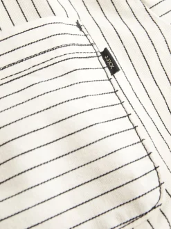 Hot Jjxx Jxmaddy Rlx Overshirt 4646529 Blanc De Blanc Black Pinstripe